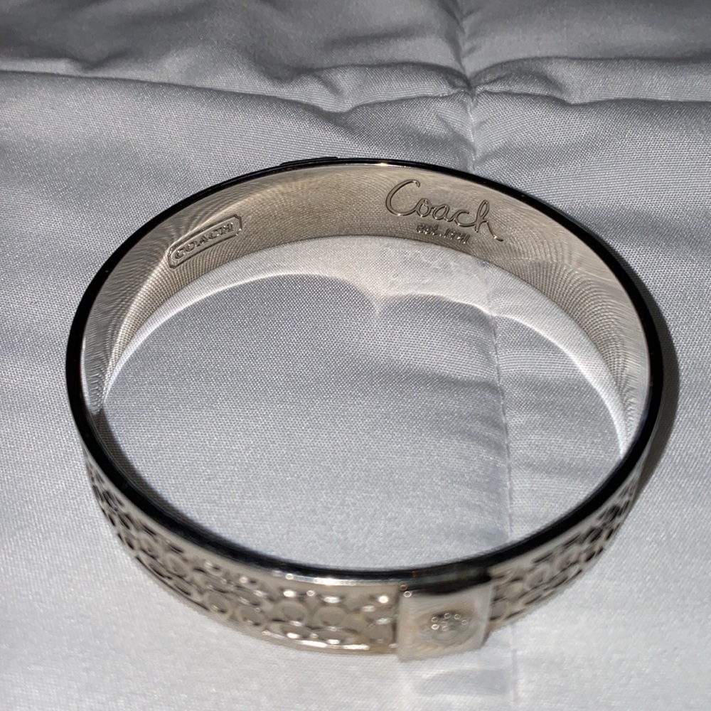 Coach Signature Bangle Bracelet in silver